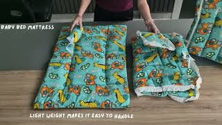VoiDrop Cotton Baby Bedding Set, Sleeping Bag, Mosquito Net & Gadda,  Set of 4   (Fabric, Sea Green)