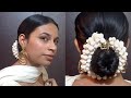 Easy Gajra Hairstyle  for short hair | Traditional Bun hairstyle for short hair |onam2020