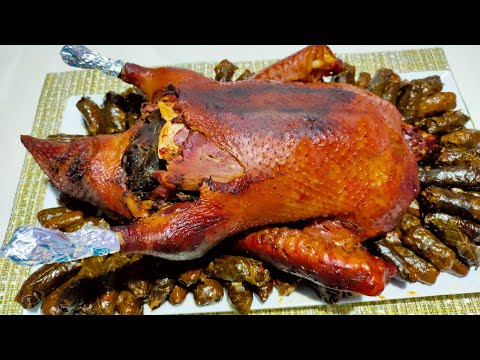 بط محشي ورق عنب باسرع و اسهل تتبيله و اسهل طريقه لعمل ورق العنب رمضان كريم 