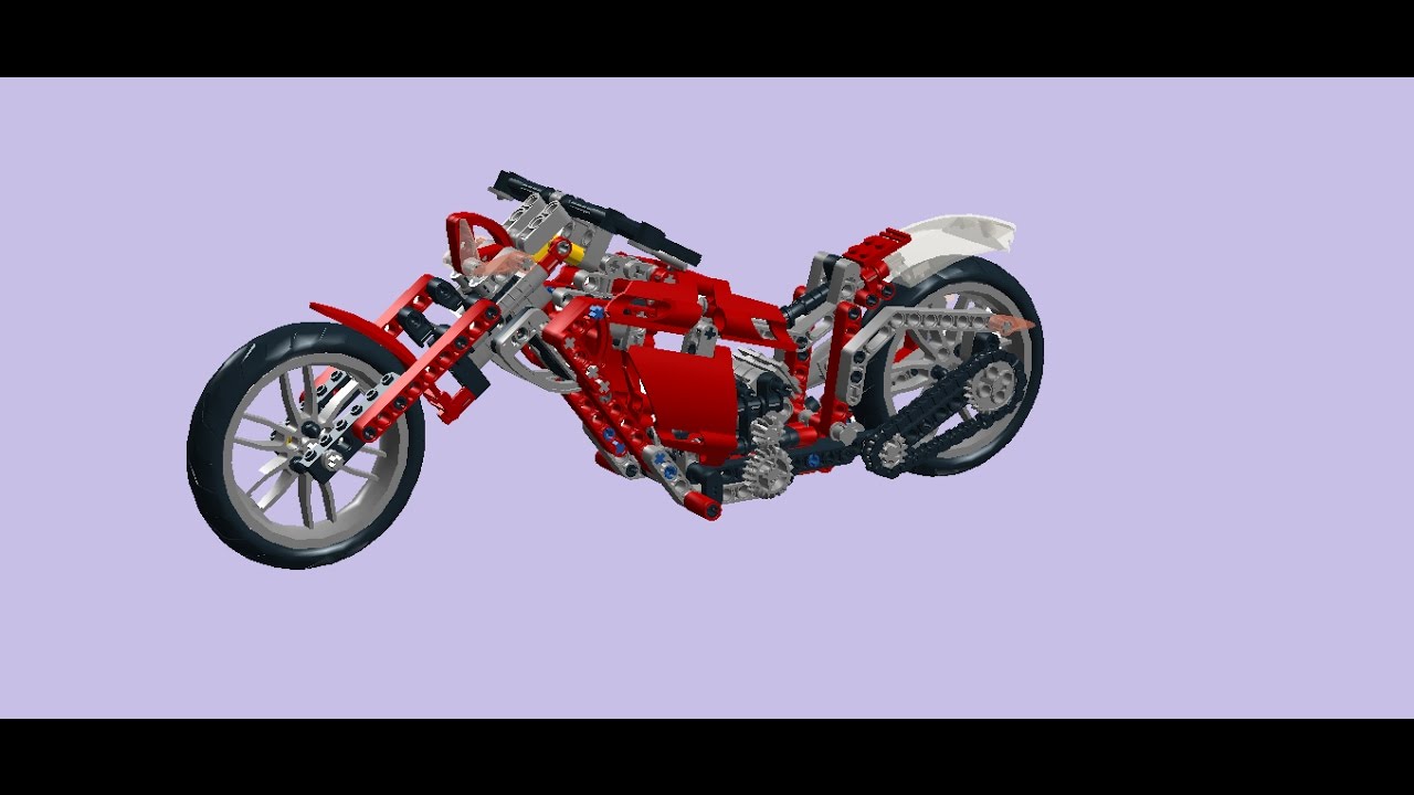 Lego Technic 8420 - Street Bike Model B - LDD speed build - YouTube