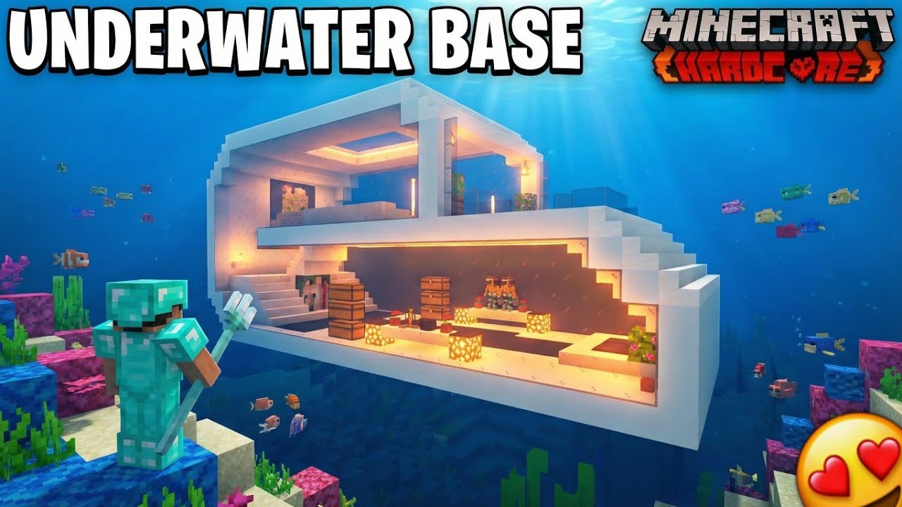 The Most Dangerous Underwater Base in Hardcore Minecraft - YouTube
