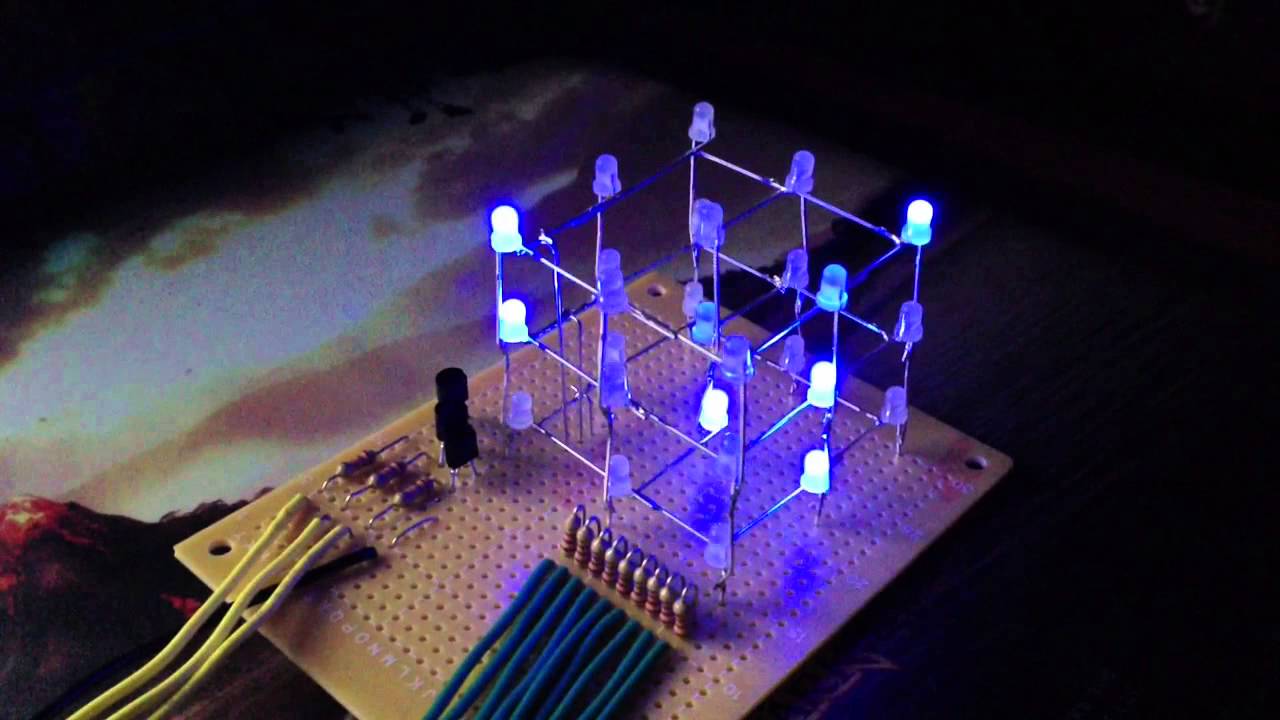 Rain Simulation on an LED Cube