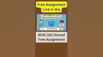Download IGNOU BHIC 101 Solved Free Assignment 2024-25  #ignou