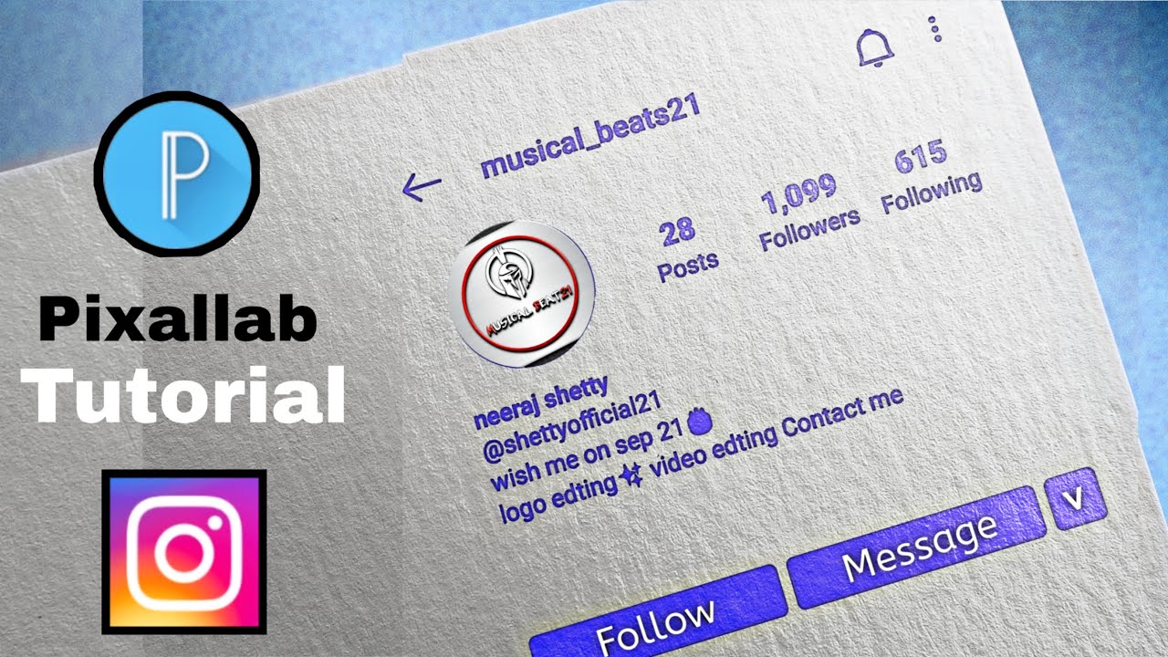 Instagram profile page Customization In pixallab Effect Icon | Pixallab Editing Tutorial Effect Icon