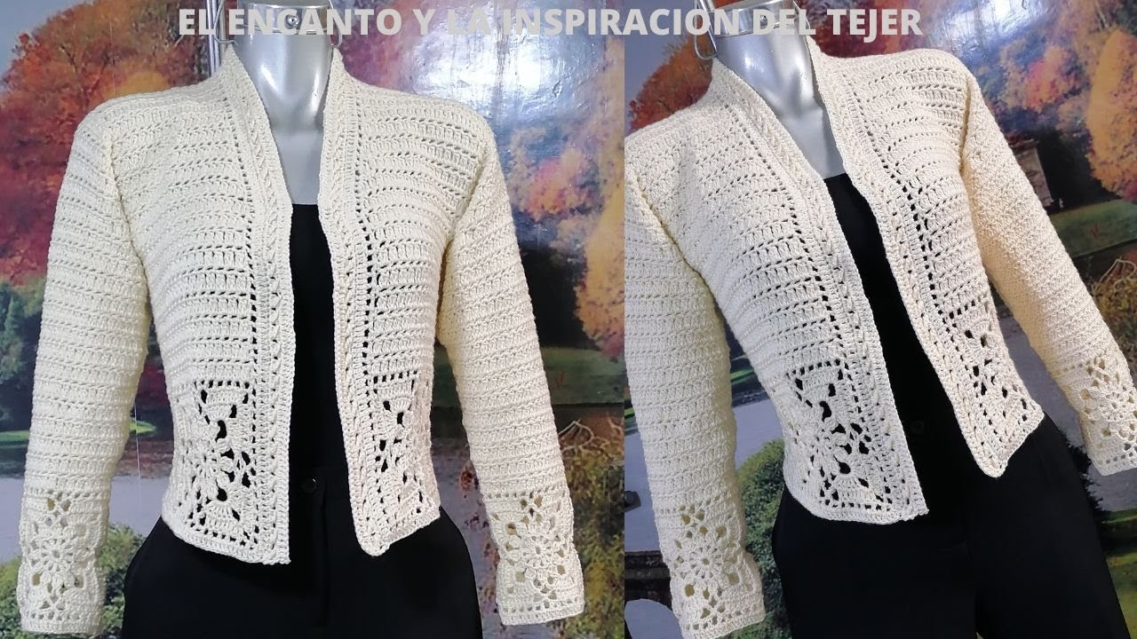 ELEGANTE Y DULCE BOLERO A CROCHET UTAMU
