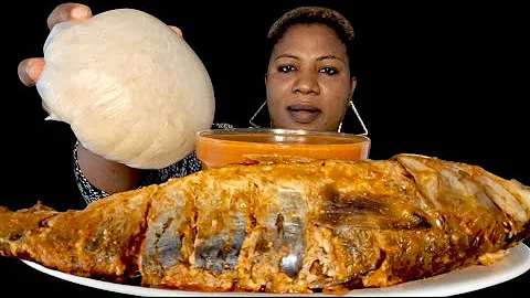 Nigeria food ASMR mukbang Fish pepper soup with fufu mukbang