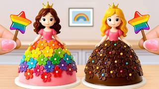 Mini Rainbow Princess Cake Recipe With Chocolate Mini Cakes Compilation Mini Cake Ideas