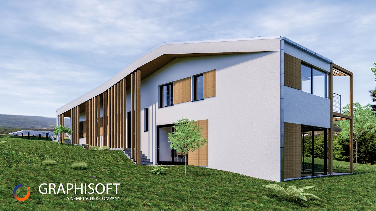 Rendering Endscape Modeling Archicad Eksport to Sketchup - YouTube