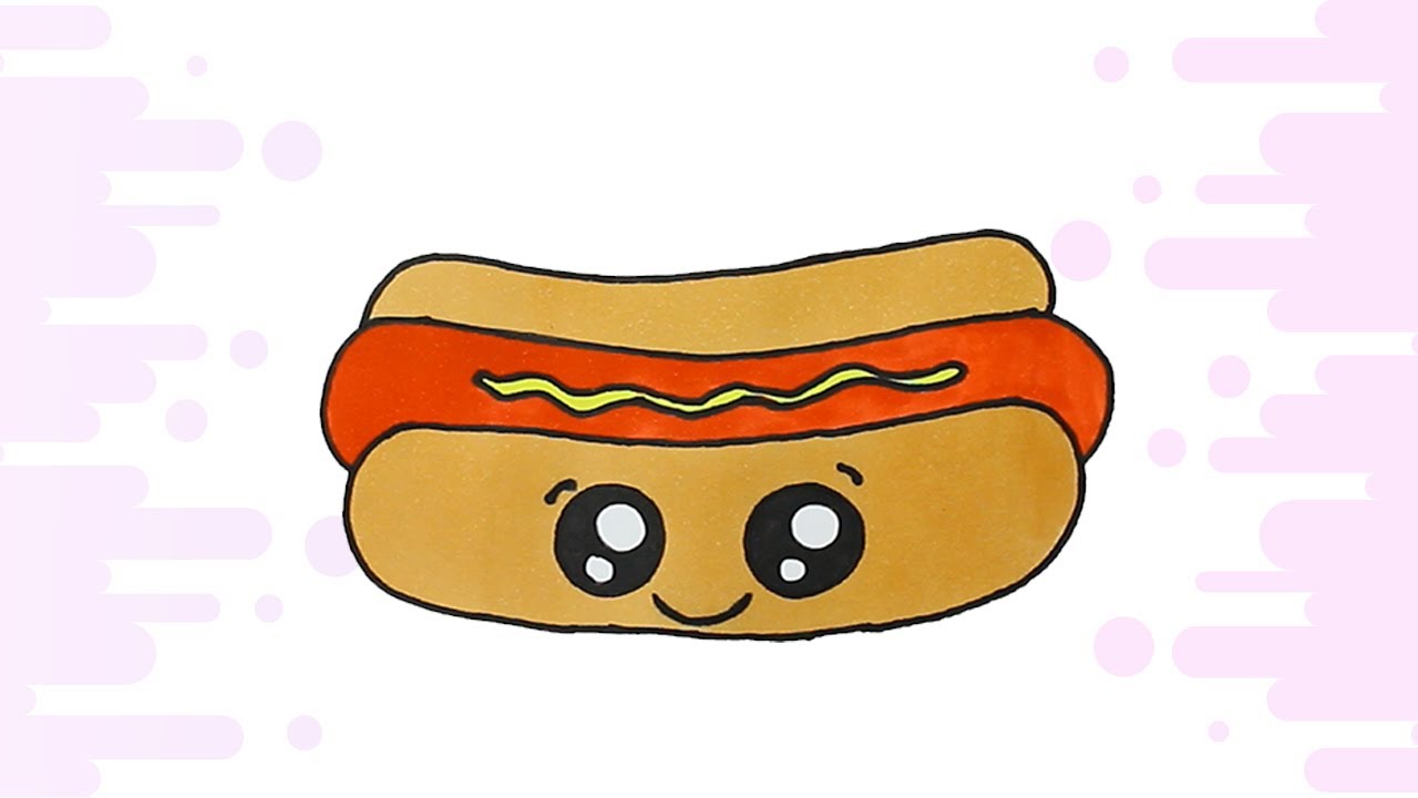 Cachorro quente Kawaii para colorir by PoccnnIndustriesPT on DeviantArt