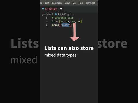 How to Create a List in Python #shorts #short