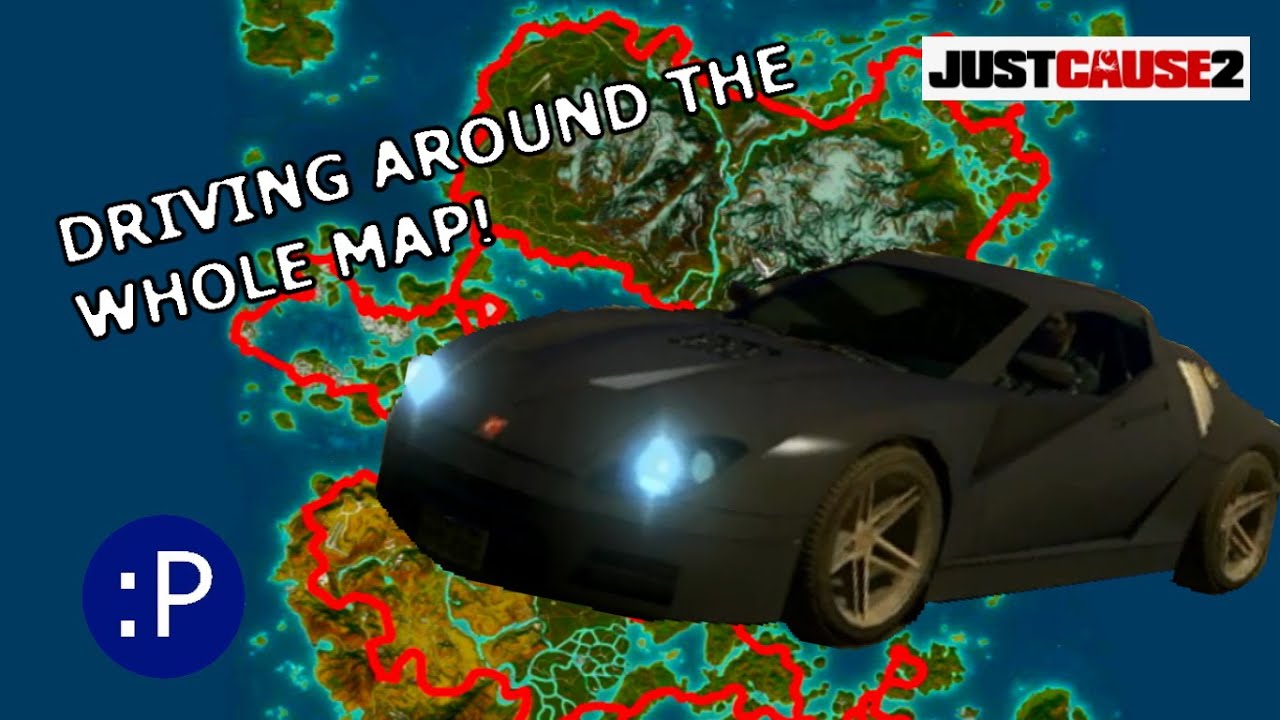 Just Cause 2 TIMELAPSE Driving Around the Map Edge, Scenic Route Ep27