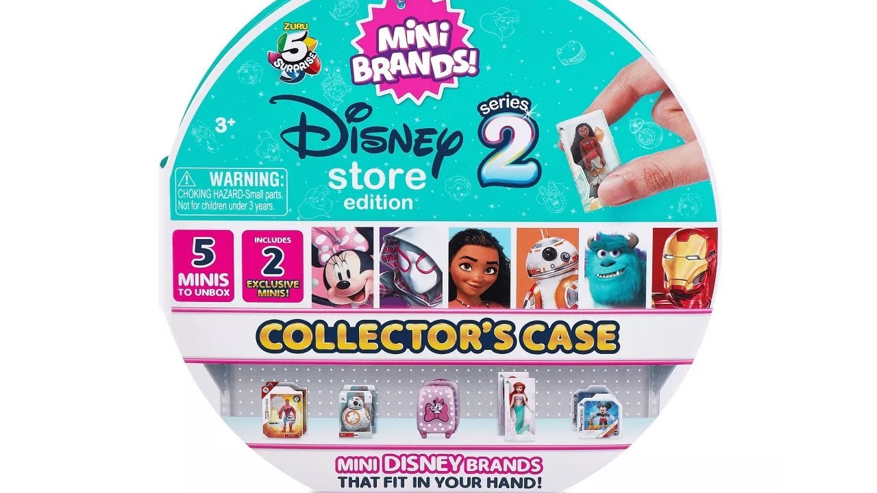 5 Surprise Mini Disney Store Brands Series 1 Collector Case New