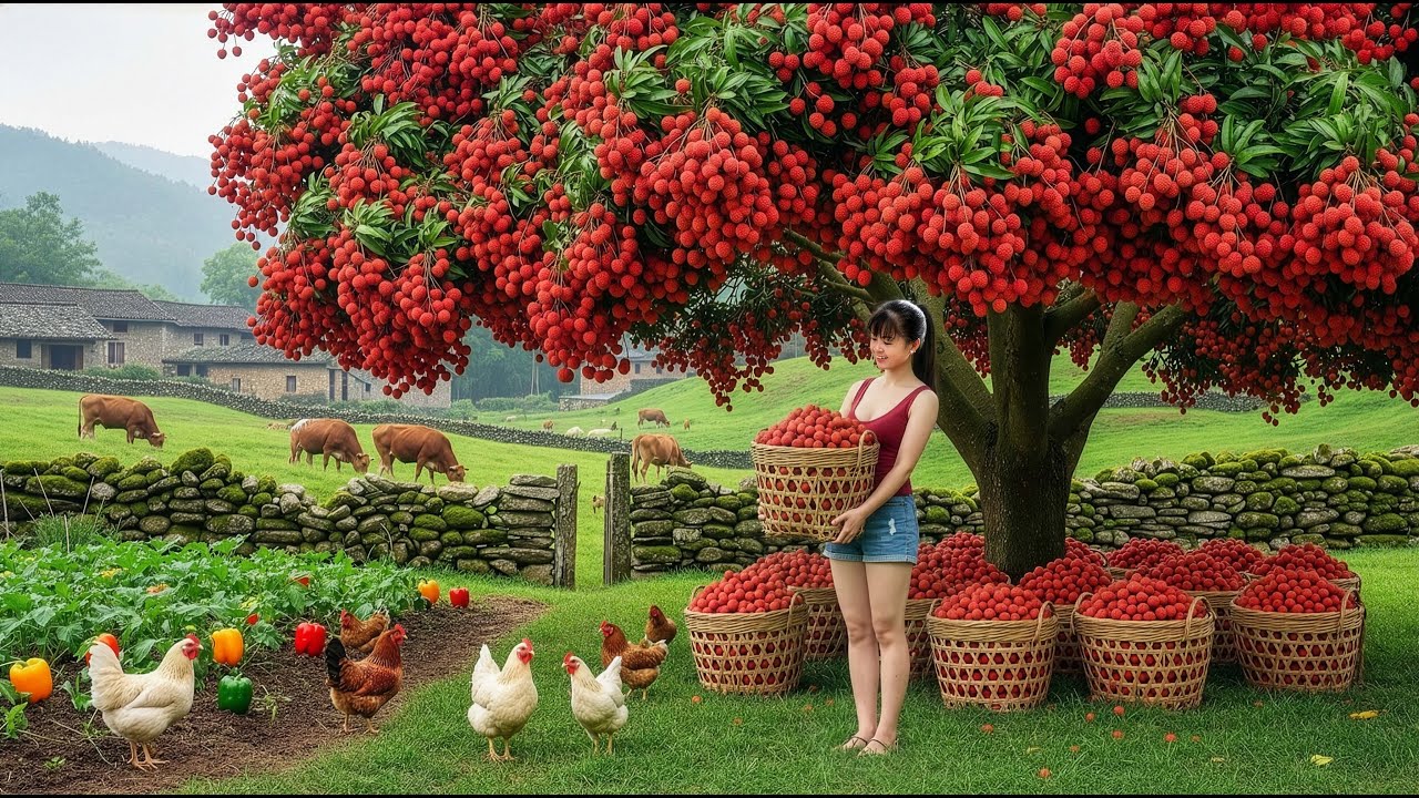 [TIMELAPSE] -- 226 Days Harvesting A Lot Of Lychees, Jackfruit, Java olive, Eggplants Go To Sell