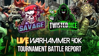 Warhammer 40k | Ark of Omens Guard Astra Militarum vs Blood Angels  Live Battle Tournament Report @TwistedDice