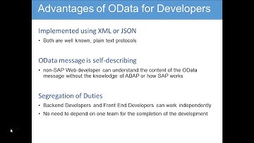 OData & SAP Netweaver Gateway - 007 Advantages of OData for Developers
