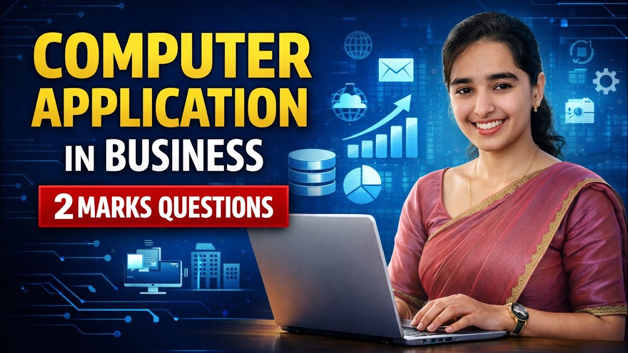 Computer Application in Business most imp 2 marks question with solutions for1st unit | BCOM 3rd sem
