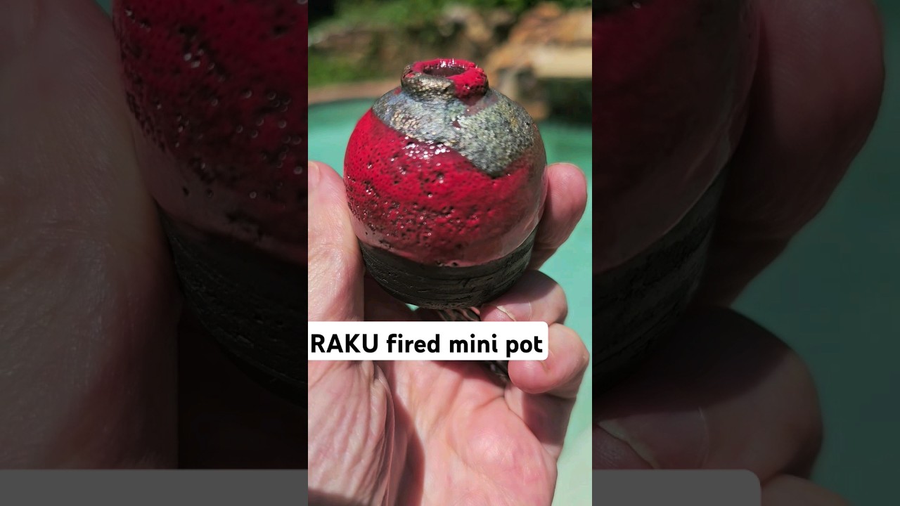 Raku Fired Pottery Mini Pot Miniature Ceramics by Lin Kensington 