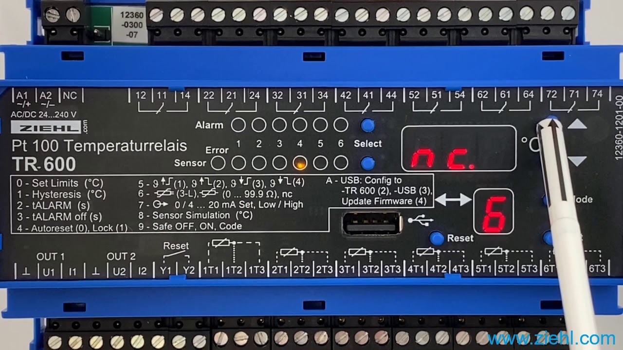 ZIEHL TR400/TR600 - Sensor programming