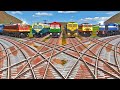 Indian Diesel Trains Passing BY BUMPY FORKED RAILROAD CROSSING -:- Indian Trains - Train Simulator