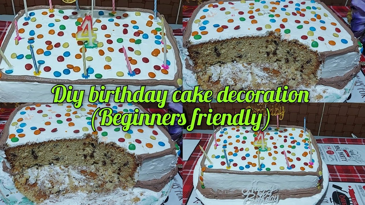 Easy steps to diy cake decoration using whipped cream How to decorate cake. YouTube