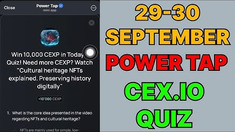 Cex.IO Quiz Answers Today 29 & 30 September | Cex.io Daily Quiz | Cex io daily combo | 