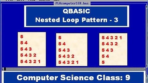 Nested Loop Pattern -3 | QBASIC Tutorial | Computer Science - 9