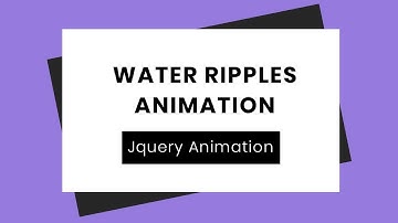 Water Ripples background Animation with Jquery