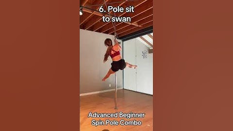 Advanced Beginner Spin Pole Dance Combo #polefit #poleflow #polesport #womensfitness #danceworkout