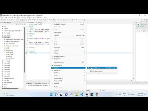 Create your first JSP Page on Eclipse using scriptlet Tag | JSP scriptlet tag that prints the name