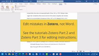 Zotero Part 5: Microsoft Word