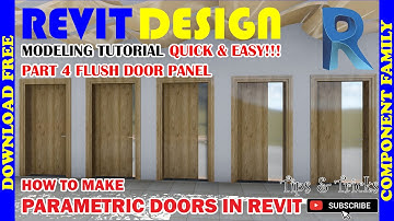 RD040. How to make a Parametric Doors in Revit. Part 4 Flush Door Panel. Swing Door.