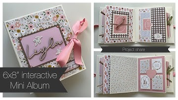 Interactive 6x8" Mini album - Project share/flip through - Baby girl - pebbles peek a boo you girl