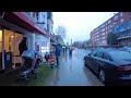 Walking in the Rain in Southfields, London Walking Tour, ASMR 4K