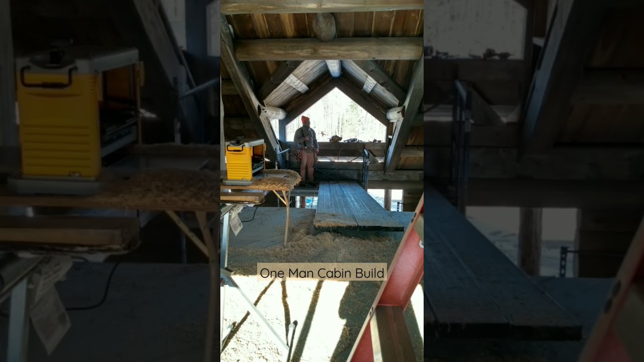 Using a sawmill and trees from our property he's built our cabin.