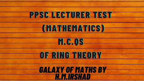 #PPSC LECTURER TEST (Mathematics)| MCQ