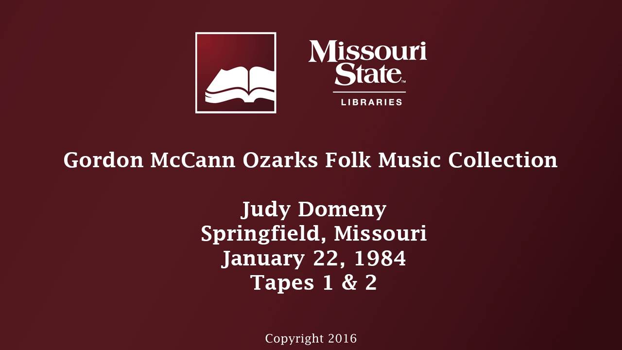 folk music cambridge McCann: Judy Domeny, January 22, 1984