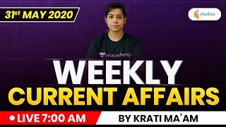 Weekly Current Affairs 2020 | Current Affairs MCQ by Krati Ma'am | Current Affairs 2020