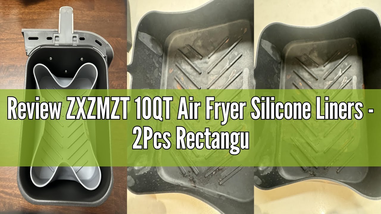 Review ZXZMZT 10QT Air Fryer Silicone Liners - 2Pcs Rectangular Airfryer Silicone Pot Baking Tray fo