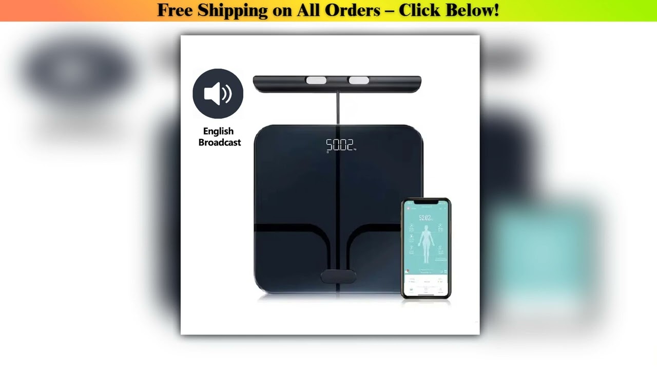 Voice Broadcast Scale Smart Body Weight Scale Body Fat Scale 8 Electrodes Bioimpedance Scale