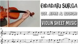 Free Sheet || Bidadari Surga - Ust. Jefrie Al Buchori || Violin Cover Sheet Music