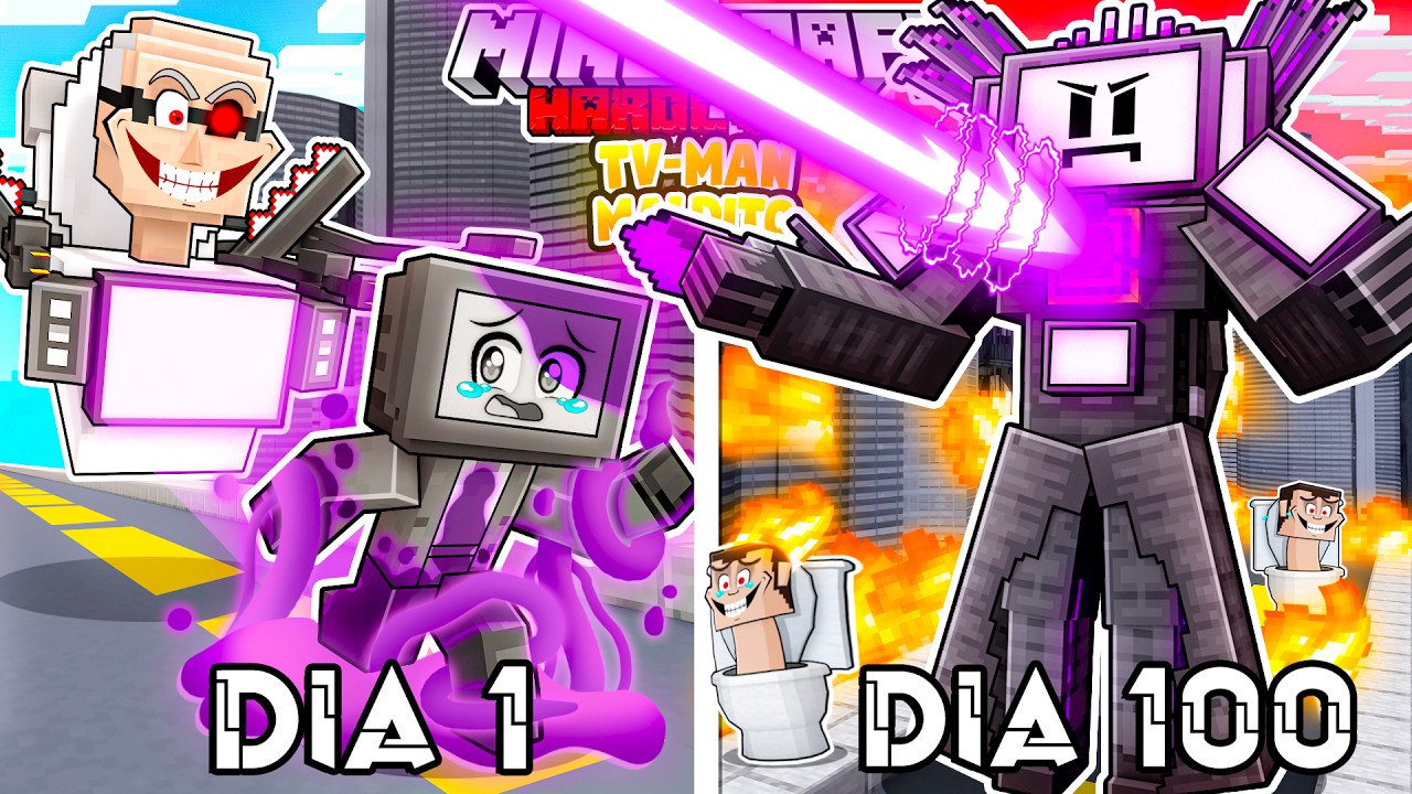 🟥SOBREVIVÍ 100 DÍAS como TV-MAN MALDITO en Minecraft HARDCORE! - Misaki Gamer