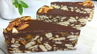 Chocolate Biscuit Cake - كيكة البسكوت بالشوكولاتة بدون فرن