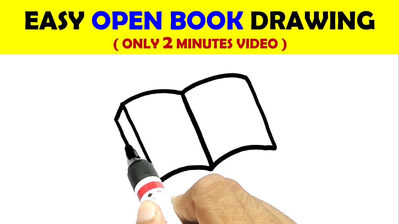 How to draw OPEN BOOK in 5 minutes 