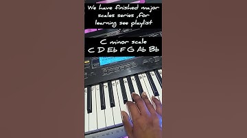 C minor scale on keyboard/piano, lesson/ easy tutorial for beginners