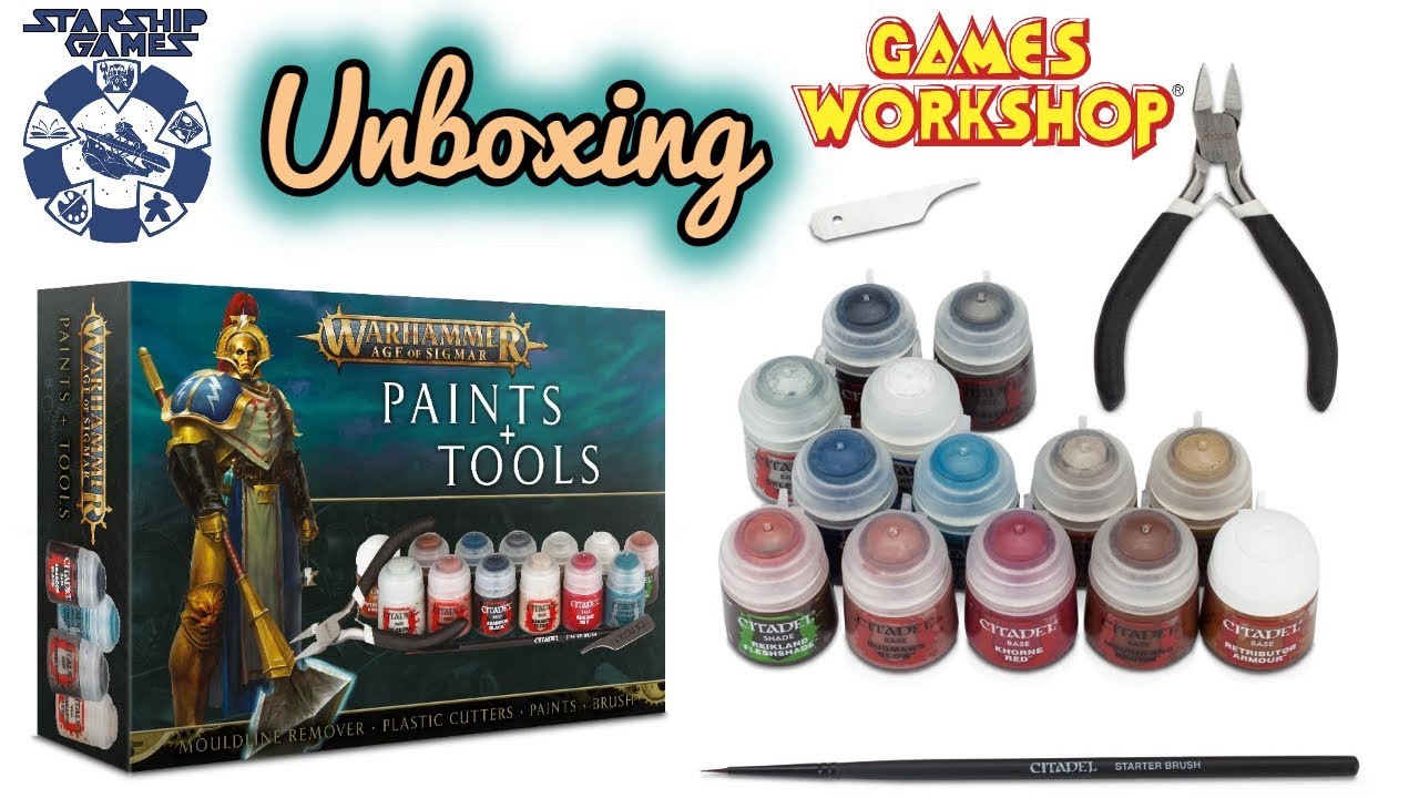 warhammer age of sigmar paints & tools set