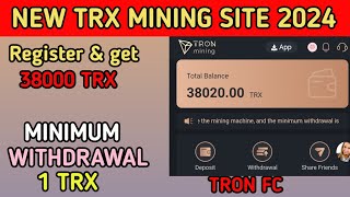 The Newest Platform In 2024. Register To Get 38,000Trx. Minimum Withdrawal 1Trx