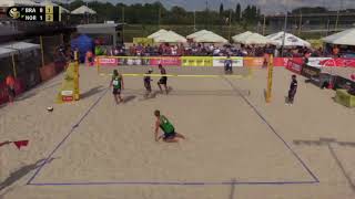 Mol.A/Sørum (NOR) vs. Bruno/Pedro (BRA) FIVB Warszaw 2018 Round 1