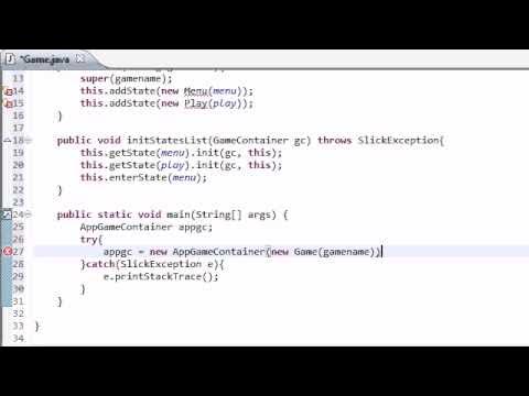 Java Game Development with Slick - 6 - Creating the Main Window - YouTube