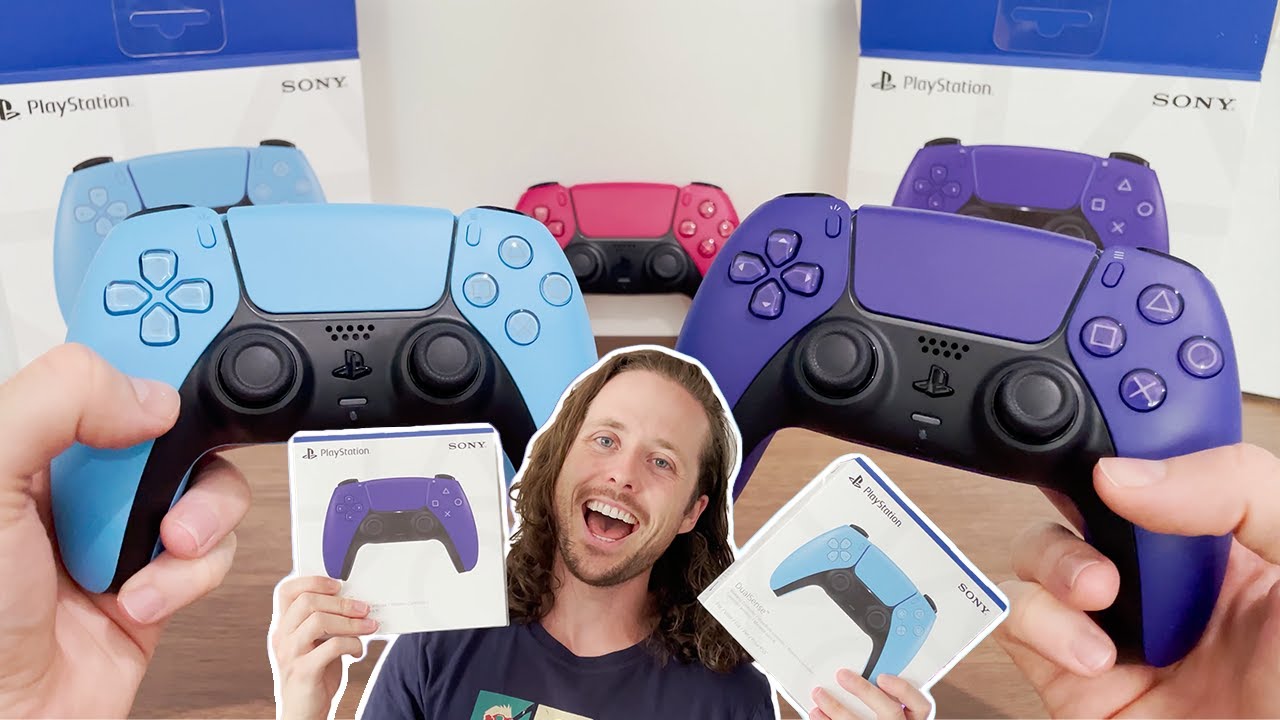 Galactic Purple & Starlight Blue Dualsense Unboxing + Cosmic Red Comparison  | PS5 CONTROLLER COLOURS - YouTube