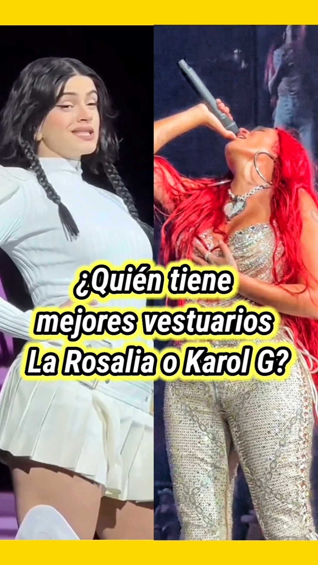 Vestuarios de la Rosalia vs Karol G. #karolg #larosalía
